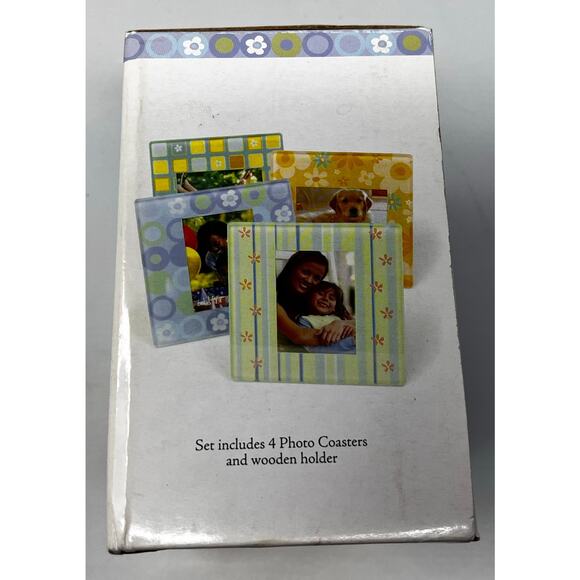 Photo Frame Coaster Collection Set of 4 Photo Coasters New in Box - Picture 1 of 7